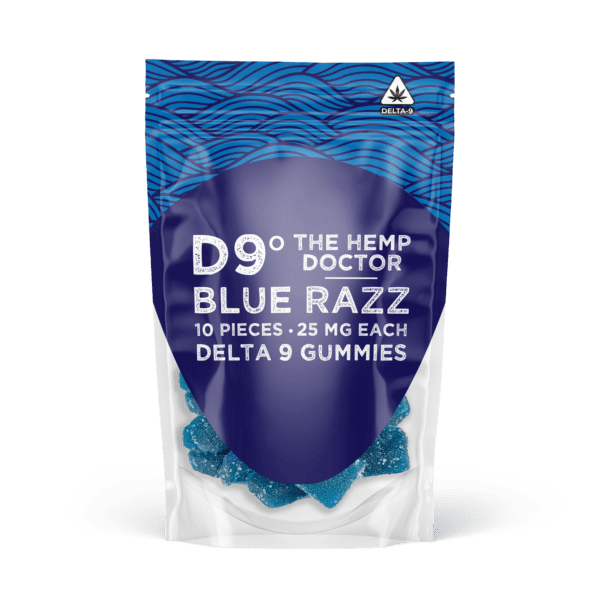D9 THC Gummies Blue Razz 10ct