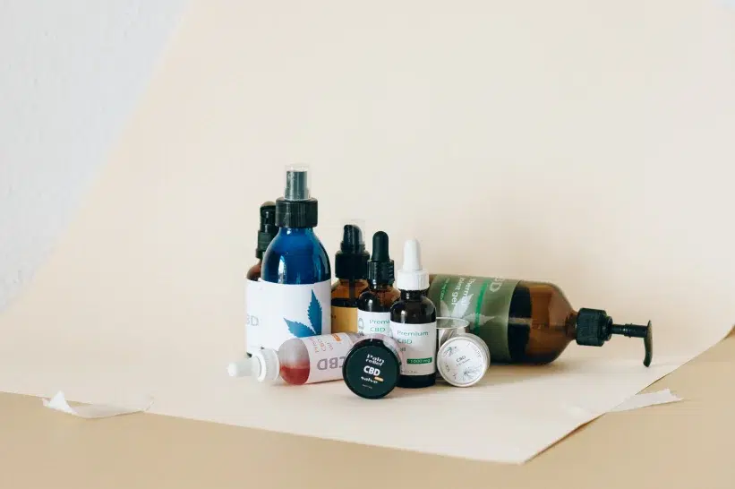 A collection of CBD products in one frame