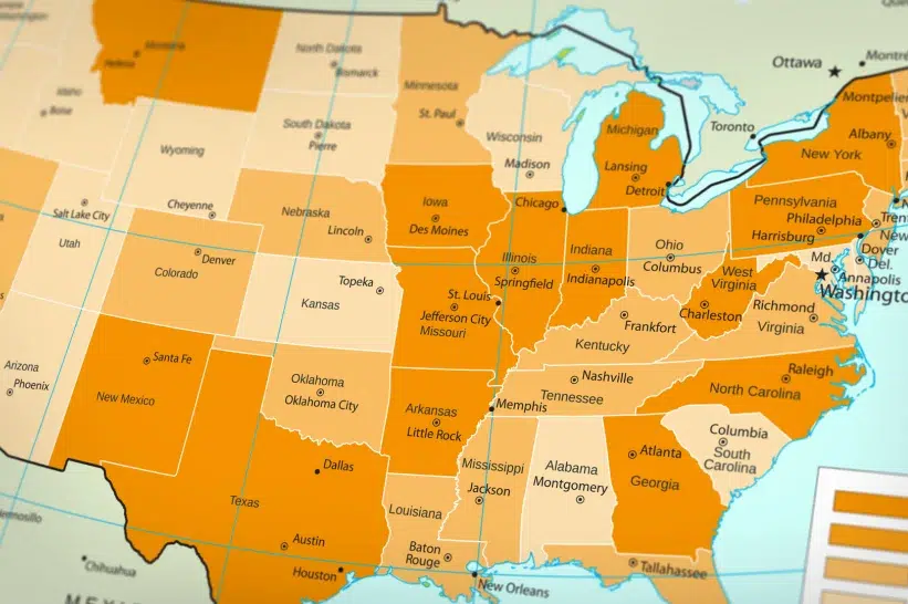 A map of America's 50 states