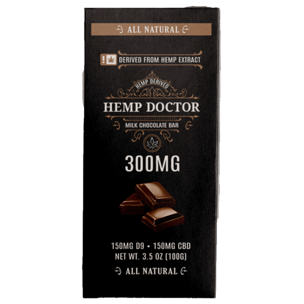 HEMP DOC MILK CHOCOLATE 300MG BAR (FRONT)