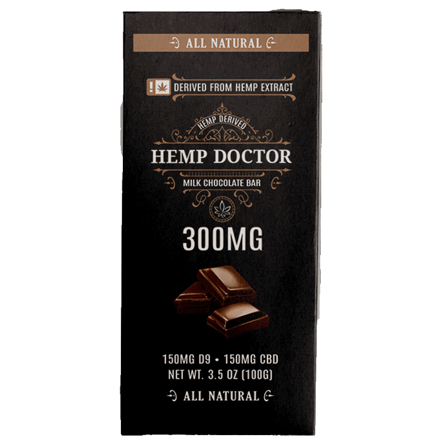 HEMP DOC MILK CHOCOLATE 300MG BAR FRONT