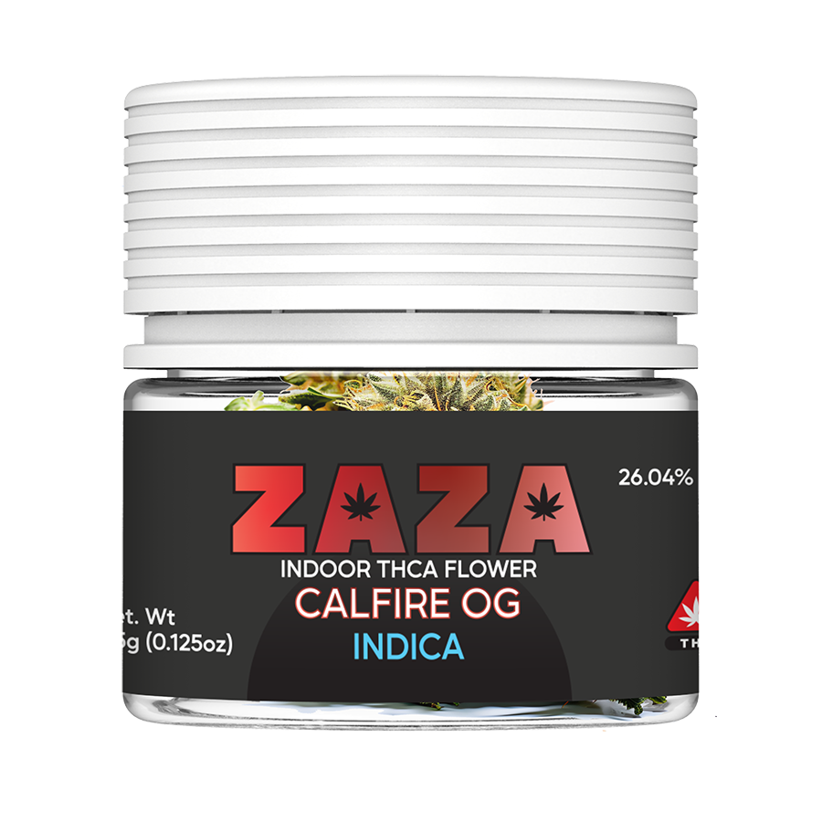 Rendered mock ZAZA CALFIRE OG 3.5G CG Spiral JAr FRONT