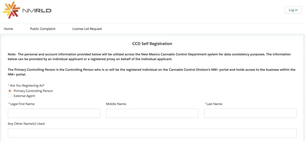 CCD Self Registration Page