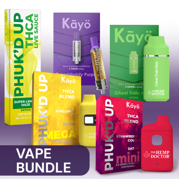 Vape bundle image, group image of vapes included in bundle