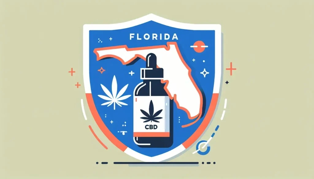 Florida Map with a CBD tincture over it.